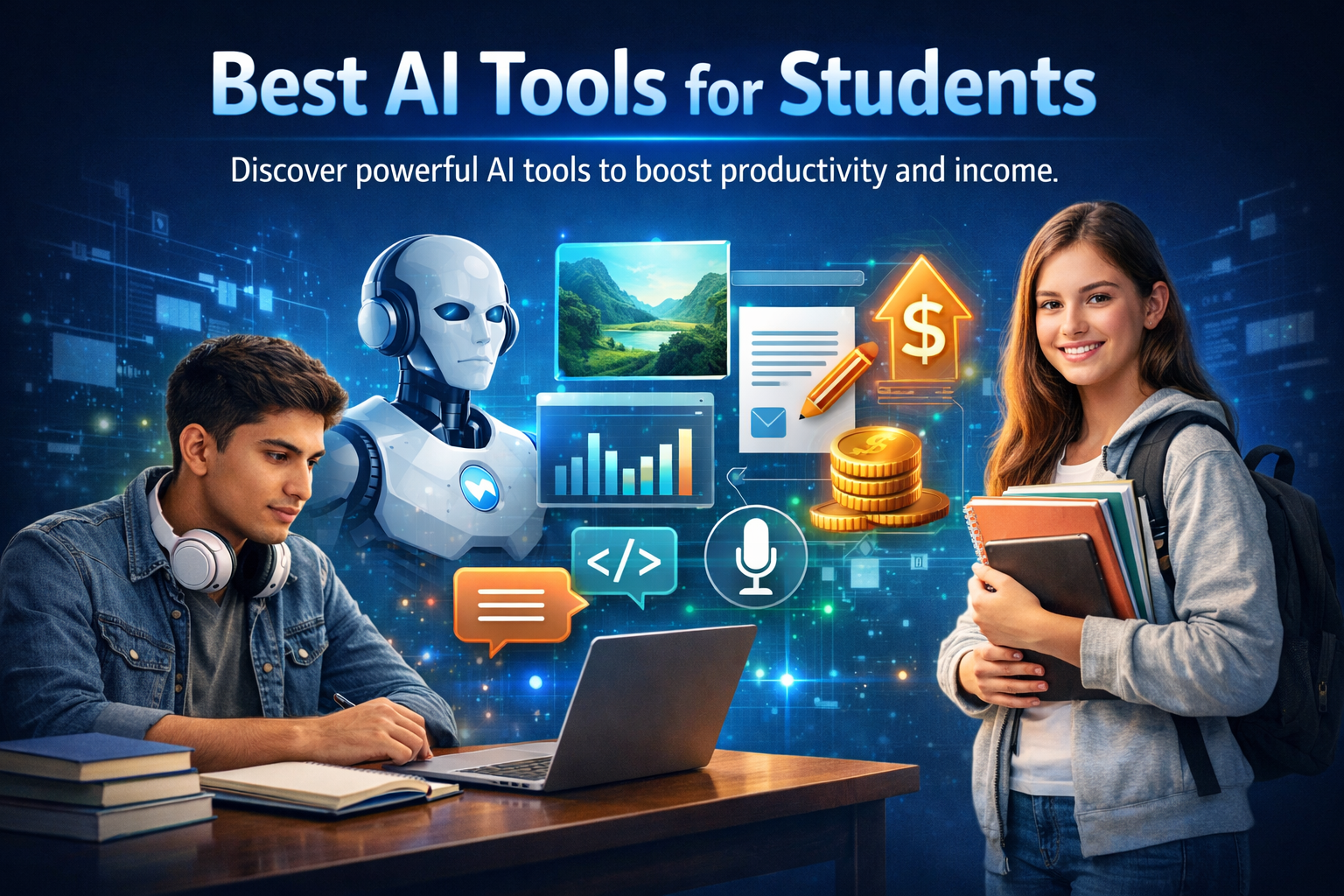 Best AI tools for students to improve study productivity and online income